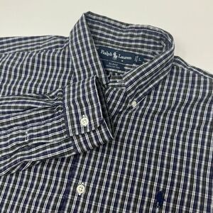 Ralph Lauren Blake Men's Large Blue Red Green Plaid Cotton Long‎ Sleeve Shirt